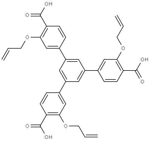 3,3''-bis(allyloxy)-5'-(3-(allyloxy)-4-carboxyphenyl)-[1,1':3',1''-terphenyl]-4,4''-dicarboxylic acid Structural
