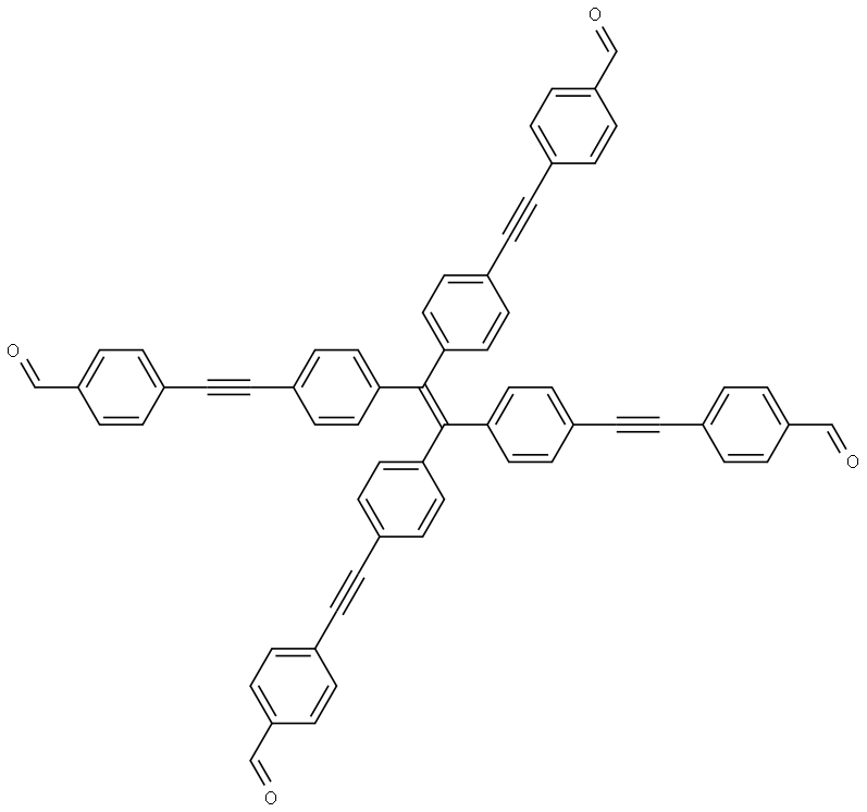 1,1,2,2-tetrakis(4-(4’-formylphenylethynyl)phenyl)ethylene Structural