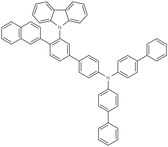 [1,1′-Biphenyl]-4-amine, N-[1,1′-biphenyl]-4-yl-N-[3′-(9H-carbazol-9-yl)-4′-(2-naphthalenyl)[1,1′-biphenyl]-4-yl]- Structural