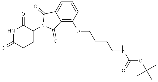 Carbamic acid, N-[4-[[2-(2,6-dioxo-3-piperidinyl)-2,3-dihydro-1,3-dioxo-1H-isoindol-4-yl]oxy]butyl]-, 1,1-dimethylethyl ester Structural