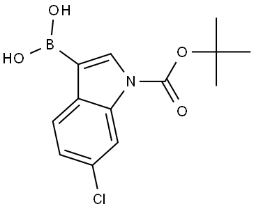 (1-tert-butoxycarbonyl-6-chloro-indol-3-yl)boronic acid Structural