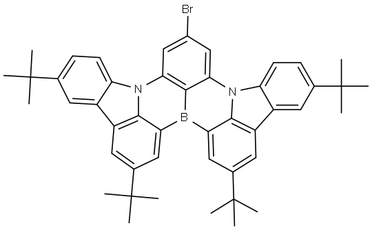 Indolo[3,2,1-de]indolo[3',2',1':8,1][1,4]benzazaborino[2,3,4-kl]phenazaborine, 10-bromo-2,5,15,18-tetrakis(1,1-dimethylethyl)- Structural