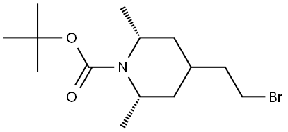rel-tert-Butyl (2R,6S)-4-(2-bromoethyl)-2,6-dimethylpiperidine-1-carboxylate Structural