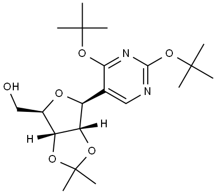 1-deoxy-β-1-C-(5-(2,4-di-tert-butoxy)pyrimidine)-2,3-O-isopropylidene-D-ribofuranose Structural