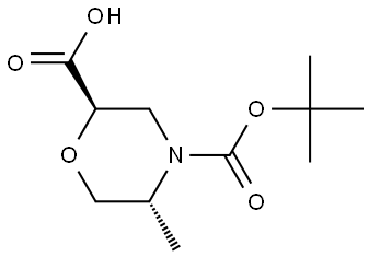 2,4-Morpholinedicarboxylic acid, 5-methyl-, 4-(1,1-dimethylethyl) ester, (2R,5R)- Structural