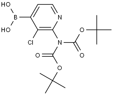 Imidodicarbonic acid, 2-[3-chloro-4-(dihydroxyborano)-2-pyridinyl]-, 1,3-bis(1,1-dimethylethyl) ester Structural