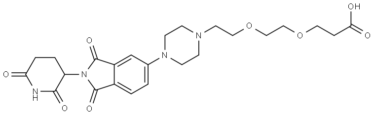 Thalidomide-Piperazine-PEG2-COOH Structural