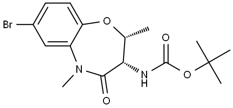 Carbamic acid, N-[(2R,3S)-7-bromo-2,3,4,5-tetrahydro-2,5-dimethyl-4-oxo-1,5-benzoxazepin-3-yl]-, 1,1-dimethylethyl ester Structural