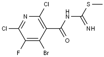 Carbamimidothioic acid, N-[(4-bromo-2,6-dichloro-5-fluoro-3-pyridinyl)carbonyl]-, methyl ester Structural
