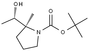 1-Pyrrolidinecarboxylic acid, 2-[(1S)-1-hydroxyethyl]-2-methyl-, 1,1-dimethylethyl ester, (2S)- Structural
