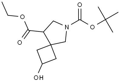 6-Azaspiro[3.4]octane-6,8-dicarboxylic acid, 2-hydroxy-, 6-(1,1-dimethylethyl) 8-ethyl ester Structural
