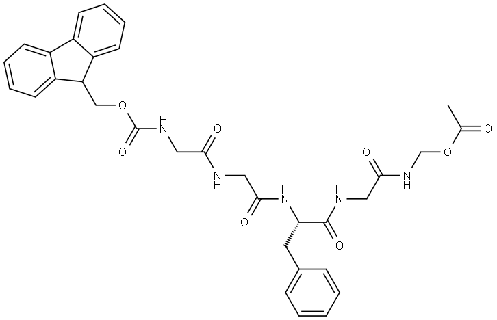 Fmoc-Gly-Gly-Phe-Gly-NH-CH2-O-CO-CH3 Structural