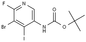 tert-Butyl (5-bromo-6-fluoro-4-iodopyridin-3-yl)carbamate Structural