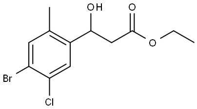 ethyl 3-(4-bromo-5-chloro-2-methylphenyl)-3-hydroxypropanoate Structural
