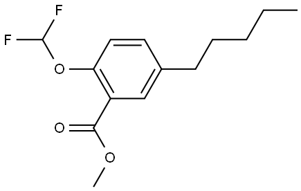 methyl 2-(difluoromethoxy)-5-pentylbenzoate Structural