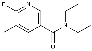 N,N-diethyl-6-fluoro-5-methylnicotinamide Structural