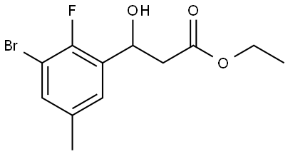 ethyl 3-(3-bromo-2-fluoro-5-methylphenyl)-3-hydroxypropanoate Structural