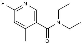 N,N-diethyl-6-fluoro-4-methylnicotinamide Structural