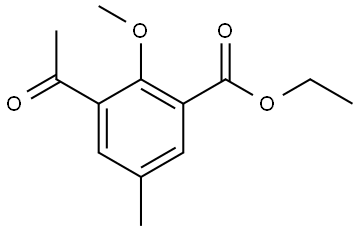 ethyl 3-acetyl-2-methoxy-5-methylbenzoate Structural