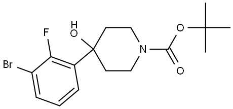 tert-butyl 4-(3-bromo-2-fluorophenyl)-4-hydroxypiperidine-1-carboxylate Structural