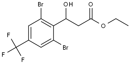 ethyl 3-(2,6-dibromo-4-(trifluoromethyl)phenyl)-3-hydroxypropanoate Structural