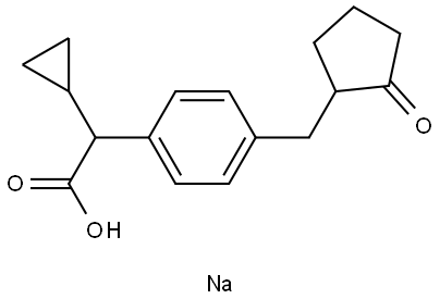 sodium 2-cyclopropyl-2-(4-((2-oxocyclopentyl)methyl)phenyl)acetate Structural