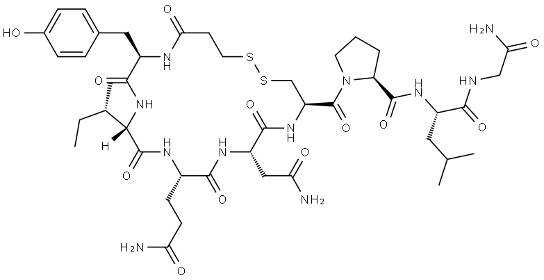 Oxytocin, 1-(3-mercaptopropanoic acid)-2-D-tyrosine- (9CI) Structural