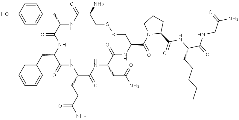 Vasopressin, 8-(L-2-aminoheptanoic acid)- (9CI) Structural