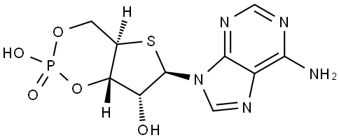Adenosine, 4'-thio-, cyclic 3',5'-(hydrogen phosphate) (9CI) Structural