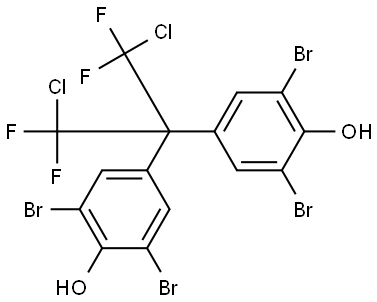 Phenol, 4,4'-[2-chloro-1-(chlorodifluoromethyl)-2,2-difluoroethylidene]bis[2,6-dibromo- (7CI,8CI) Structural