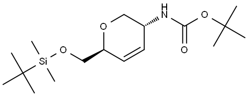 D-erythro-Hex-3-enitol, 1,5-anhydro-2,3,4-trideoxy-2-[[(1,1-dimethylethoxy)carbonyl]amino]-6-O-[(1,1-dimethylethyl)dimethylsilyl]- Structural