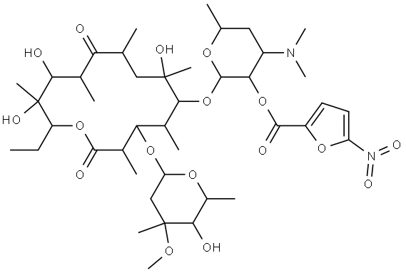 Erythromycin, 2'-(5-nitro-2-furancarboxylate) (9CI) Structural