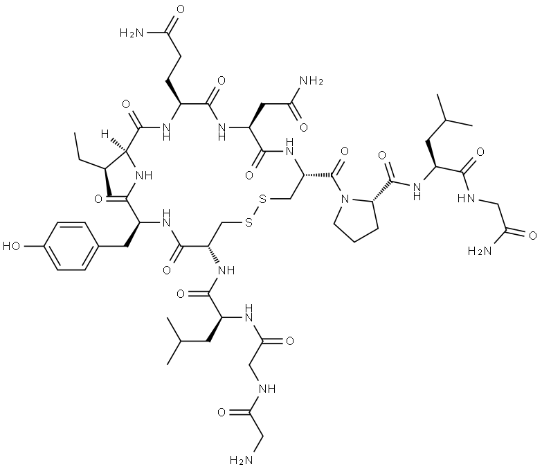 Oxytocin, N-[N-(N-glycylglycyl)-L-leucyl]- (9CI) Structural