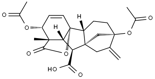 Gibb-3-ene-1,10-dicarboxylic acid, 2,7-bis(acetyloxy)-4a-hydroxy-1-methyl-8-methylene-, 1,4a-lactone, (1α,2α,4aα,4bβ,10β)- (9CI) Structural