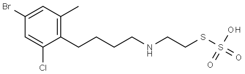 Thiosulfuric acid (H2S2O3), S-[2-[[4-(4-bromo-2-chloro-6-methylphenyl)butyl]amino]ethyl] ester Structural