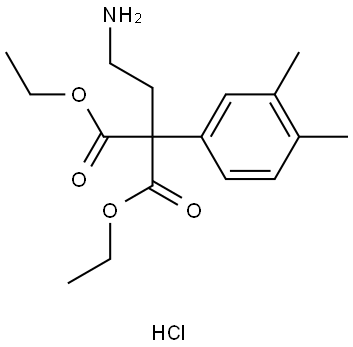 Propanedioic acid, 2-(2-aminoethyl)-2-(3,4-dimethylphenyl)-, 1,3-diethyl ester, hydrochloride (1:1) Structural