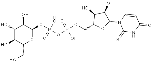 Uridine 5'-(trihydrogen diphosphate), 2-thio-, P'-α-D-glucopyranosyl ester Structural