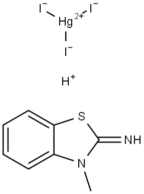 hydrogen triiodomercurate(1-), compound with 3-methyl-3H-benzothiazol-2-imine (1:1) Structural