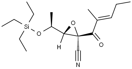 L-arabino-3-Heptulose, 4,5-anhydro-4-C-cyano-1,2,7-trideoxy-2-propylidene-6-O-(triethylsilyl)-, (2E)- Structural