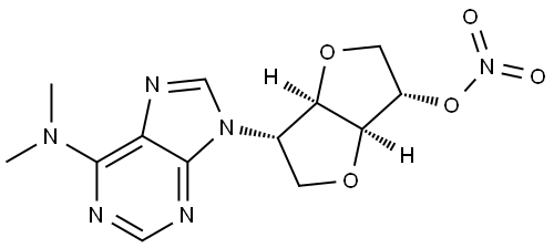 L-Iditol, 1,4:3,6-dianhydro-2-deoxy-2-[6-(dimethylamino)-9H-purin-9-yl]-, 5-nitrate Structural