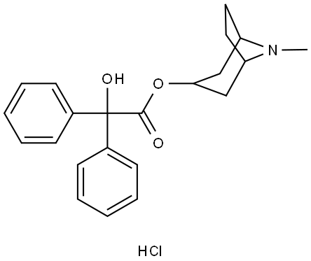 hydron:(8-methyl-8-azabicyclo[3.2.1]octan-3-yl)2-hydroxy-2,2-diphenylacetate:chloride Structural