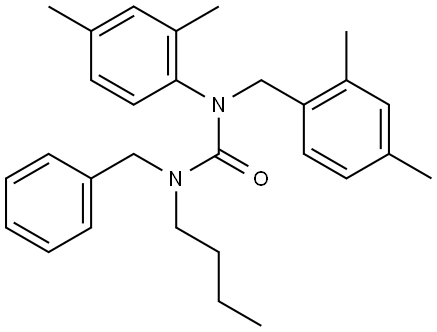 Urea, N-butyl-N'-(2,4-dimethylphenyl)-N'-[(2,4-dimethylphenyl)methyl]-N'-(phenylmethyl)- Structural