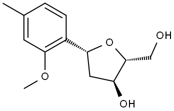 D-erythro-Pentitol, 1,4-anhydro-2-deoxy-1-C-(2-methoxy-4-methylphenyl)-, (1R)- Structural