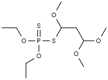 Phosphorodithioic acid, O,O-diethyl S-(2-formyl-1-methoxyethyl) ester, dimethyl acetal (6CI) Structural