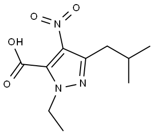 1-ETHYL-4-NITRO-3-(2-METHYLPROPYL)-1H-PYRAZOLE-5-CARBOXYLIC ACID Structural