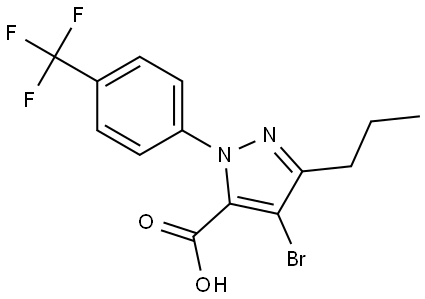 4-Bromo-3-propyl-1-[4-(trifluoromethyl)phenyl]-1H-pyrazole-5-carboxylic acid Structural