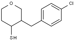 3-(4-chlorobenzyl)tetrahydro-2H-pyran-4-thiol Structural