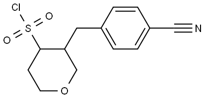 3-(4-cyanobenzyl)tetrahydro-2H-pyran-4-sulfonyl chloride Structural
