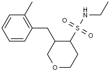 N-ethyl-3-(2-methylbenzyl)tetrahydro-2H-pyran-4-sulfonamide Structural