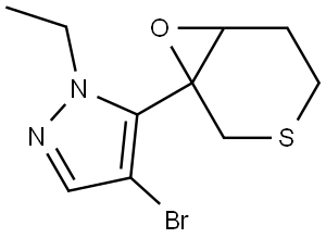 4-Bromo-1-ethyl-5-{7-oxa-3-thiabicyclo[4.1.0]heptan-1-yl}-1H-pyrazole Structural